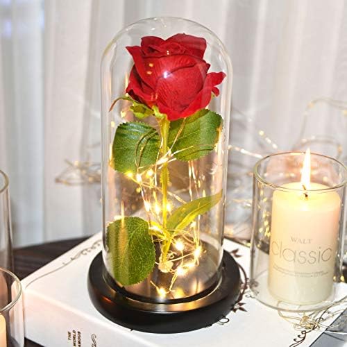 Jobоси Роуз, најдобар подарок за мама, стакло од роза, розово светло, девојка, сопруга, никогаш не избледува Роуз за Денот на