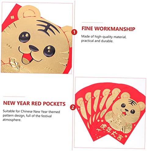Јардве 42 парчиња 2022 Година На Црвениот Пакет Тигар Кинески Декор Кинески Црвени Пакети Декор За Чиноизерија Пликови Со Мали Пари Пролетен