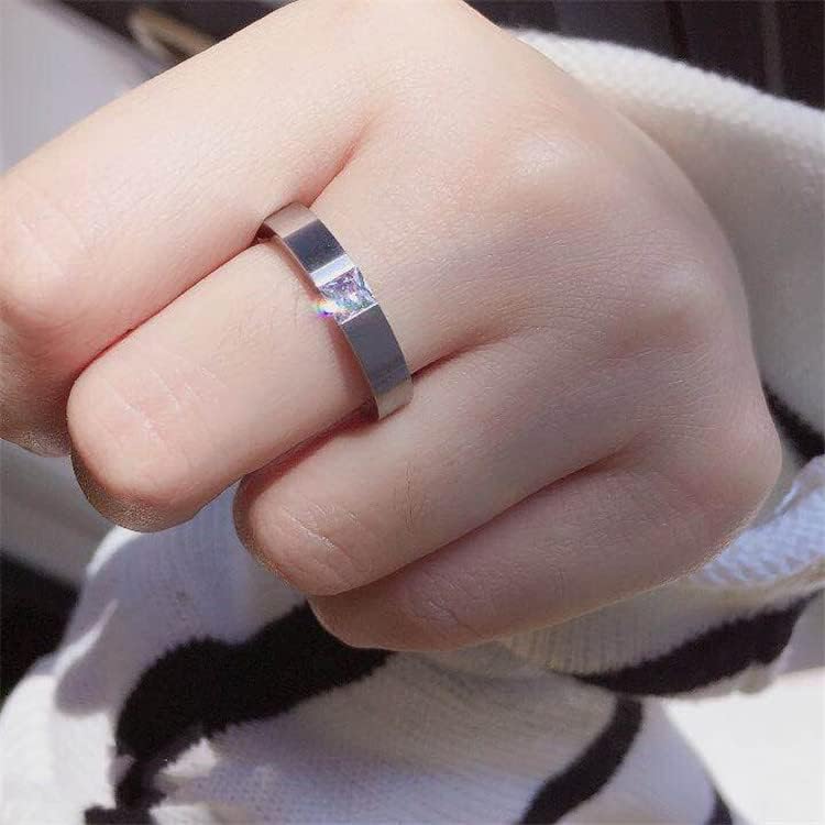 Колезо 4мм цврст циркон прстен за мажи и жени Персонализиран прстен Прилагодете го прстенот врежан прстен-10041
