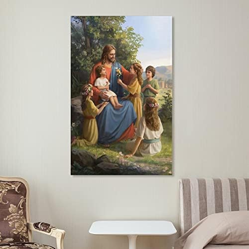 Блаз Христос постер Бог се насмевна на детските украси за украси за украси за дневна соба платно уметност печати спална соба 08х12инх