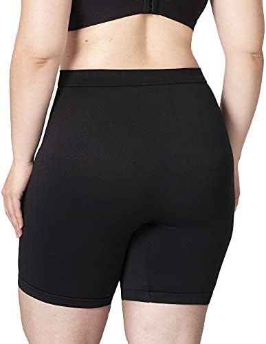ShaperMint Mid Weisted Long Black Casual Biker Shorts за жени - мали до плус големина