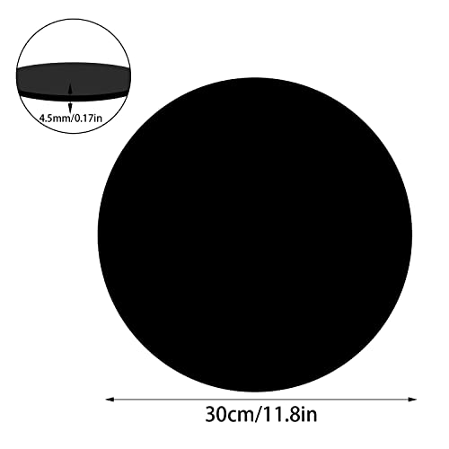 Лим на акрилична плексиглас од 12 инчи дијаклилен плексиглас, црн акрилен круг лим од 0,2 инчи дебел плексиглас панел тркалезна акрилна
