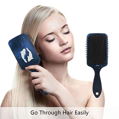 Четка за коса со перница од ВИПКК, пластична разнобојна риби, соодветна добра масажа и анти -статичка четка за коса за коса за сува и влажна коса,