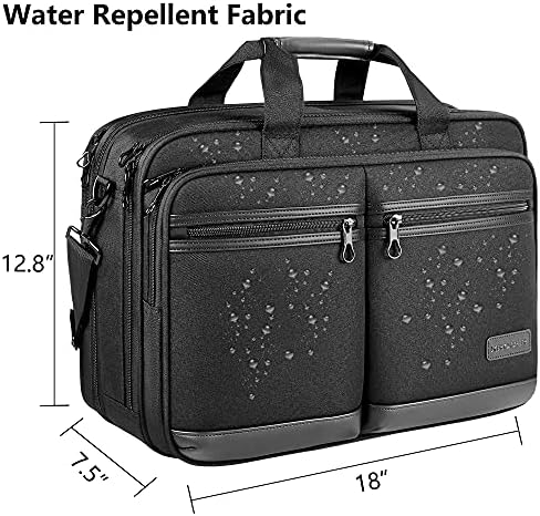 Клосер лаптоп торба Стилска чанта за лаптоп се вклопува до 17,3 инчи проширување на компјутерска торба за рамена на рамената со вода,