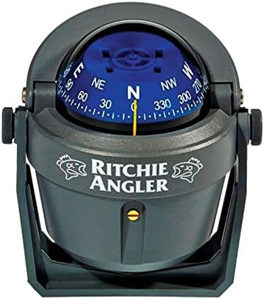 Ричи навигација RA -91 Rangler Compass - Заградување на заградата, сива со сино бирање