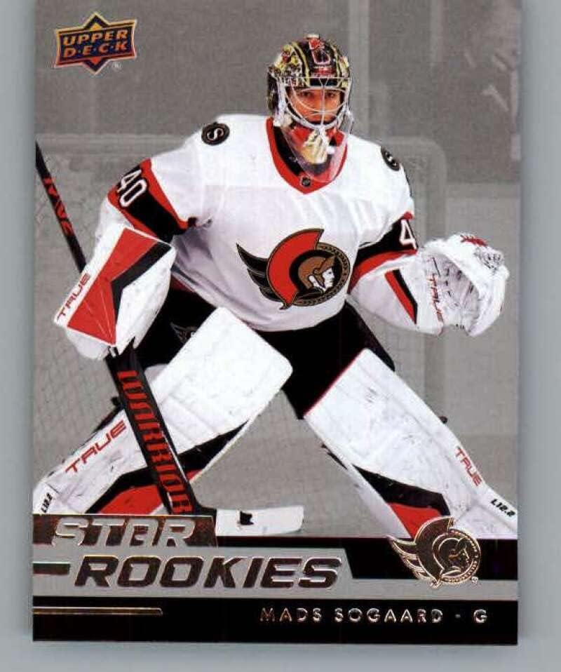 2022-23 дебитанти на горната палуба starвезда 17 Mads Sogaard Ottawa Senators RC RC Dookie NHL Hockey Trading Card