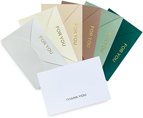 Аурори Ви благодариме картички со коверти - луксузен стационарен сет со празни карти и коверти - едноставна и елегантна благодарност за