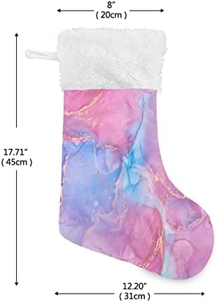 Алаза Божиќни чорапи розови пастели мермер класични персонализирани големи декорации за порибување за семејни сезонски празници