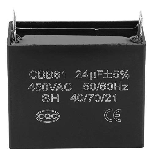 CBB61 Генератор за почетен кондензатор 450V AC 24UF 50/60Hz Почеток на кондензатори на моторот на квадрат за 400/350/300/250VAC UL/RU наведени - отпорност на топлина, ниско истекување, ни