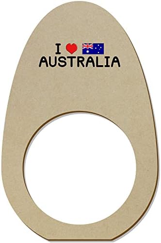 Азиеда 5 x 'ја сакам австралијата' дрвени прстени/држачи за салфета