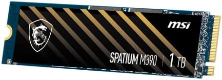 MSI SPATIUM M390 NVME M.2 1TB Внатрешно игри SSD PCIE GEN3 до 3300MB/S 3D NAND до 1200 TBW
