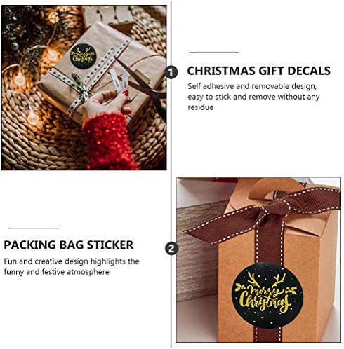 6 ролни Божиќно злато блокирање торба запечатување налепници за лепило за подароци