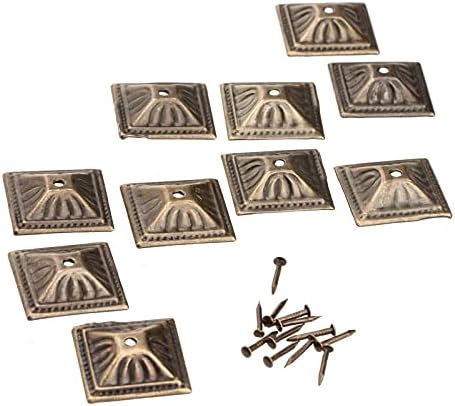 Стекнете 10 парчиња 21x21mm Антички бронзено железо тапацир за накит за нокти кутија софа софа декоративна тактика за столче декоративен