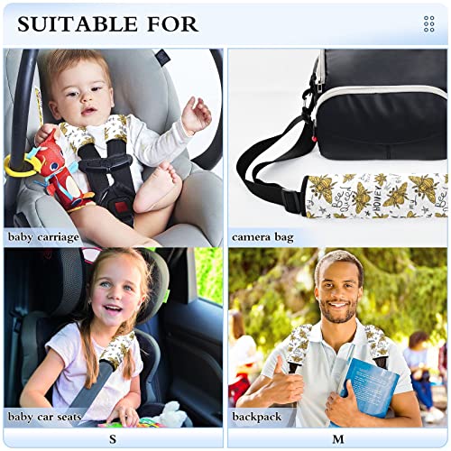Обвивки за седишта за златни пчели за автомобили за бебиња за деца 2 парчиња ленти за седишта за автомобили, перничиња за перничиња