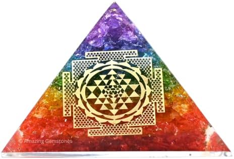 Неверојатна скапоцена камења голема оргона пирамида | Оникс чакра пирамида кристал | Хамза рака злото очите оргонит пирамида | Орган пирамиди