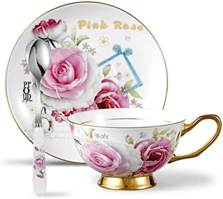 ЏИДБРТ Розова Цвет Европски Стил Високо Квалитетен Коска Кина Порцелан Кафе Чаша Попладне Керамички Чај Чаша Во Собата Со Чинија&засилувач;