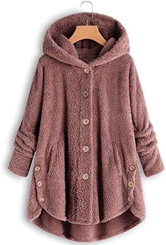 Женски преголеми волна јакна палти меки долги ракави палти дуксери топло копче модни меки духови палта