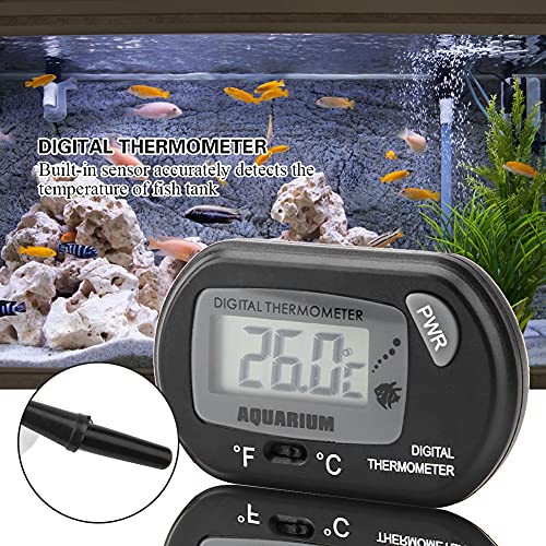 Дигитална дигитална, термометарска температура Аквариум Термометар Риба резервоар аквариум мерна метар машина црна