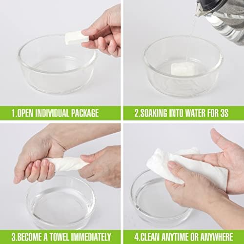 Компресирана таблета со компресирани пешкири Кангдани, преносен пешкир за лице за мијалник за миење садови 25 пакувања, 11,8 х 9,85