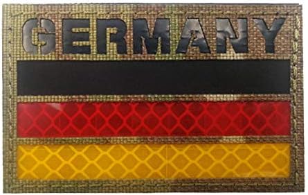 Инфрацрвена рефлексивна IR Germany Flag Patch, германско национално знаме DIY амблем морал тактички воен амблем значки Декоративни