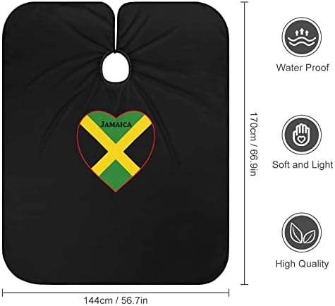 Јамајка Знаме Срце Бербер Коса Сечење Кејп Водоотпорен Фризура Кејп Со Прилагодливи Затворање Предвремени Фризерски Боење Перминг