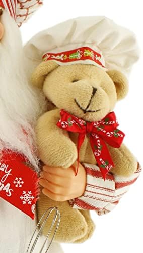 Колекција на ветровито Хил Теди мечка ingergингербед 16 инчен Дедо Мраз стоички фигура за фигура декорација на фигура 161072