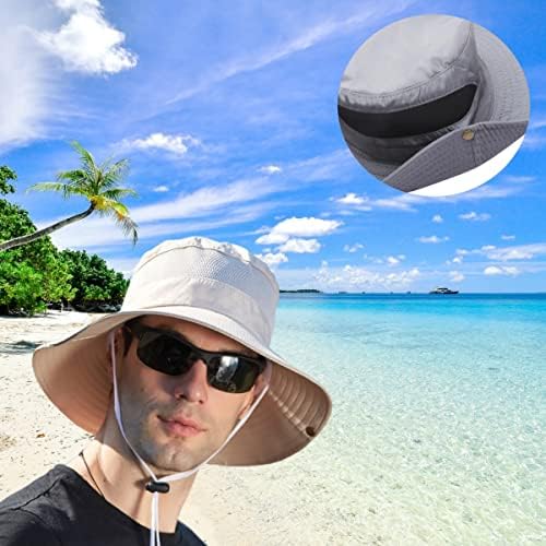 Jtjfit Машки 2 парчиња буни риболов капа корпа сонце капаче за пешачење со УВ заштита за кампување за градинарство на плажа
