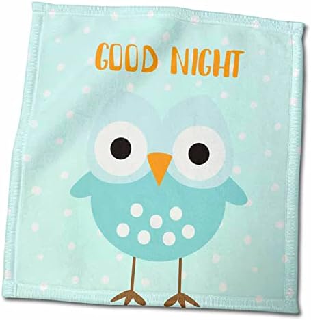 3drose Симпатична бебешка шумска був, типографија на птици на сини полкади - добра ноќ - крпи