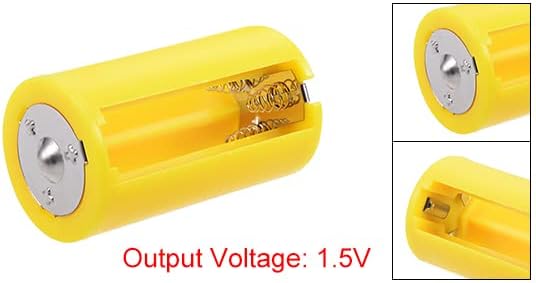uxcell 1pcs 3x1. 5V Par Паралелно Поврзување Пластичен Жолт Цилиндар Држач За Батерии Адаптер За Куќиште