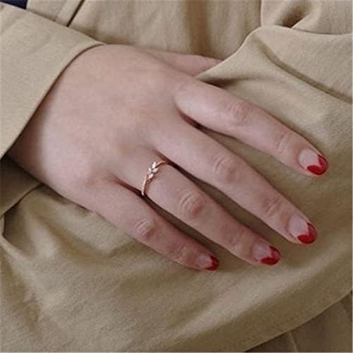 Златен симулиран прстен за ангажман на дијаманти за жени свадбени бендови, болен рејтинг изјава за прстен накит