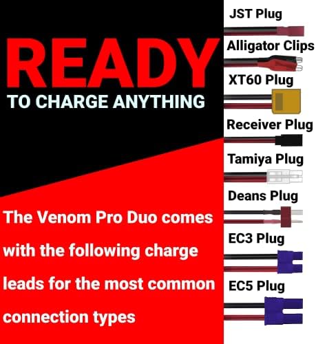 Venom Power - Pro Duo Lipo Charger Battery со LCD екран - 80W X2 AC DC 7A NIMH LIHV LIPO Balanger Dishanger со адаптер за полнач - LIPO 1S до