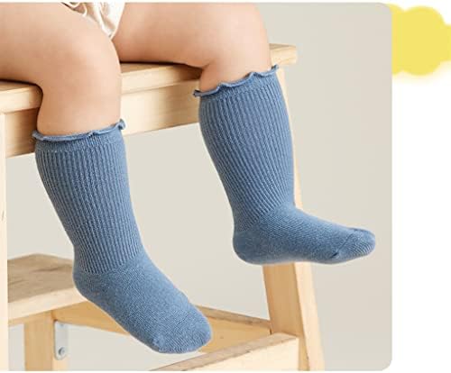 Адеимо бебе девојчиња памучни чорапи новороденче чуваат топло цврсто чорапи со чорапи со високи чорапи за дете за новороденчиња
