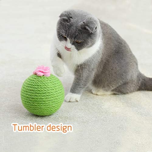 La la pet® сисал кактус мачка гребење пост мачка сисал топка со цветни мачки гребени топка мачка интерактивна играчка игра играчка