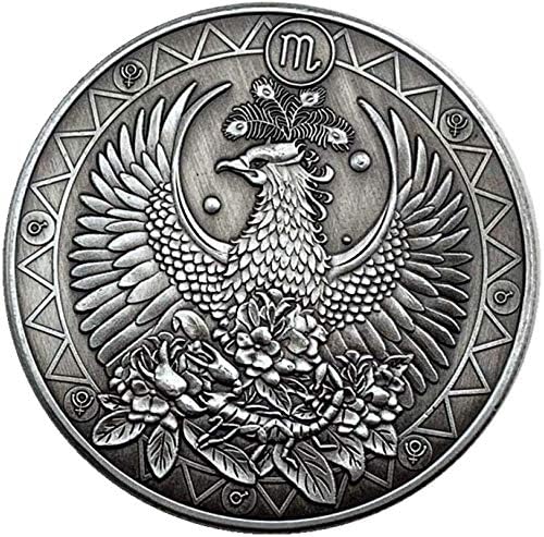 Ниуе Дванаесет Соѕвездие Бакар - Никел Сребрена Монета Врежана Шкорпија Љубов Комеморативна Монета Посакувајќи Љубов Ангел Монета Странски Монета