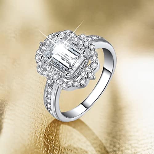 2023 година, женски цирконија Блинг дијамантски ангажман венчален прстен за маж