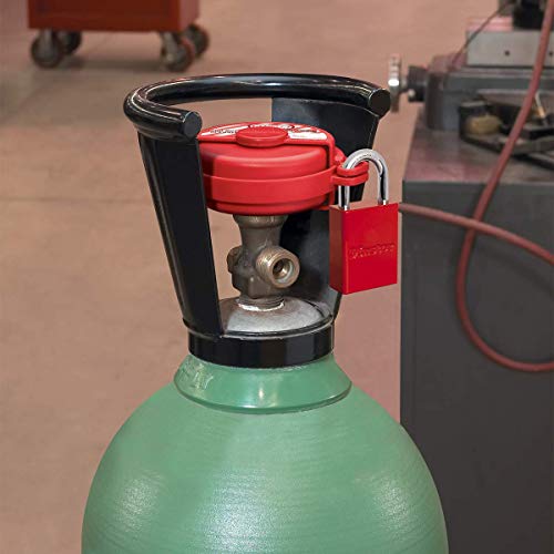 Master Lock S3910 заклучување на обезглавување на гасниот вентил за гас, црвено