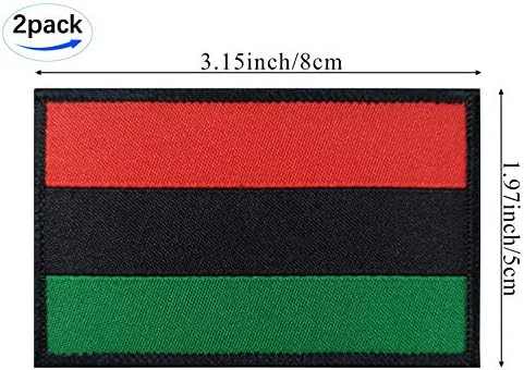JBCD 2 пакет афро американско знаме африкански знамиња тактичка лепенка на гордоста на знамето за облека за лепенки за лепенка