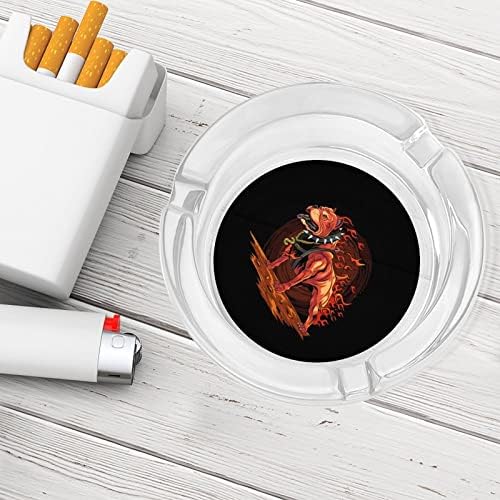 Куче оган Питбул стакло од пепелници за цигари и цигари, држач за табела за табела за табела за декорација на маса
