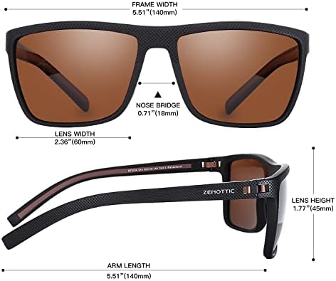 Зенотични поларизирани очила за сонце за мажи лесна TR90 рамка UV400 заштитен плоштад сонце очила