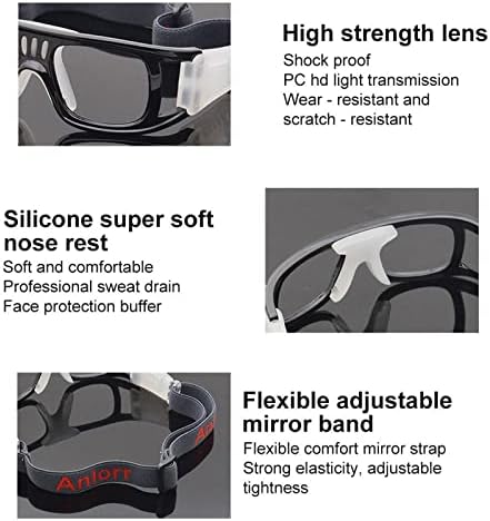 Очила за кошарка на TPOFHS, Заштитни очила за заштита на очила со прилагодлива лента за мажи за младински тенис хокеј рагби