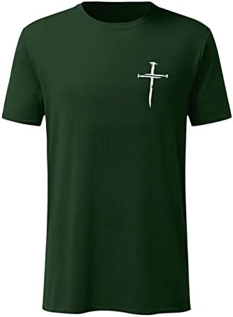 Zdfer Tshirts for Men кратки ракави екипаж на мускули за вежбање на атлетски маички за атлетски маици летни обични етнички стил печати врвови