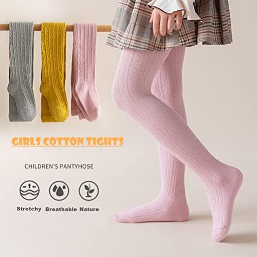 Bafeicao 3/4/5 пакет дете дете бебешки девојчиња кабелски плетени хеланки чорапи мало девојче памучно памучно пантало
