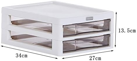 Кутија за складирање Десктоп 2 слој Транспарентен фиоки за складирање на фиоки за повеќекратни домаќинства А4 канцеларија датотека пластика