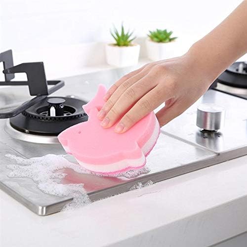 Xie34 xie 1pc миење садови сунѓер симпатична форма на делфин, чистење подлога кујна чистење кујна облека сунѓер четка