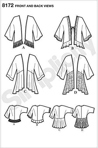 Едноставност 8172 Лесно за шиење на Кимоно Комплет за шема за шиење Кимоно, код 8172, големини XXS-XXL