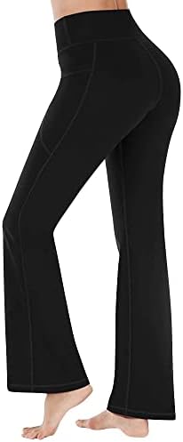Women'sенски широки нозе удобни панталони Обични лабави јога панталони, високи половини пријатни дневни колкови лифт јога панталони