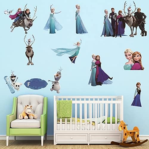 Налепница за аниме принцеза wallидови, деца бебешки расадници цртан филм во позадина, украсување на wallидови, налепница за wallидови за самостојно лепило за дневна соба