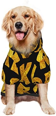 Големо кучиња со кучиња злато-алфабет-гроздобер-збор за миленичиња џемпер со капа со мека мачка облека мантил мал