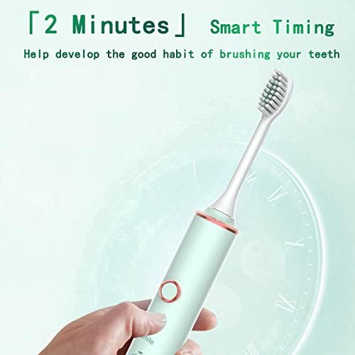 Тетби електрична четка за заби со 8 глави за четки за заби, звучни четки за заби што се полнат 6 Факултативни режими, IPX7 Белење електрични четки за заби 4 часа полнење