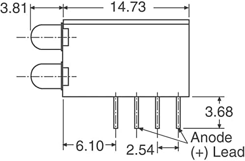 Индикатор за индикатор за предводена табла со предводена табла со предводена табла 2 Висока x 2 широко распространета, затемнета 2V 20mA